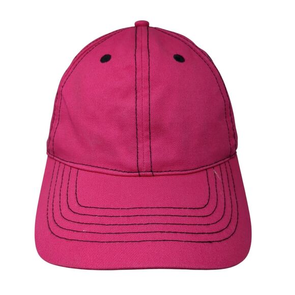 Unbranded Strapback Hat Pink One Size Adjustable Vented Holes 6 Panel Blank - Picture 1 of 11